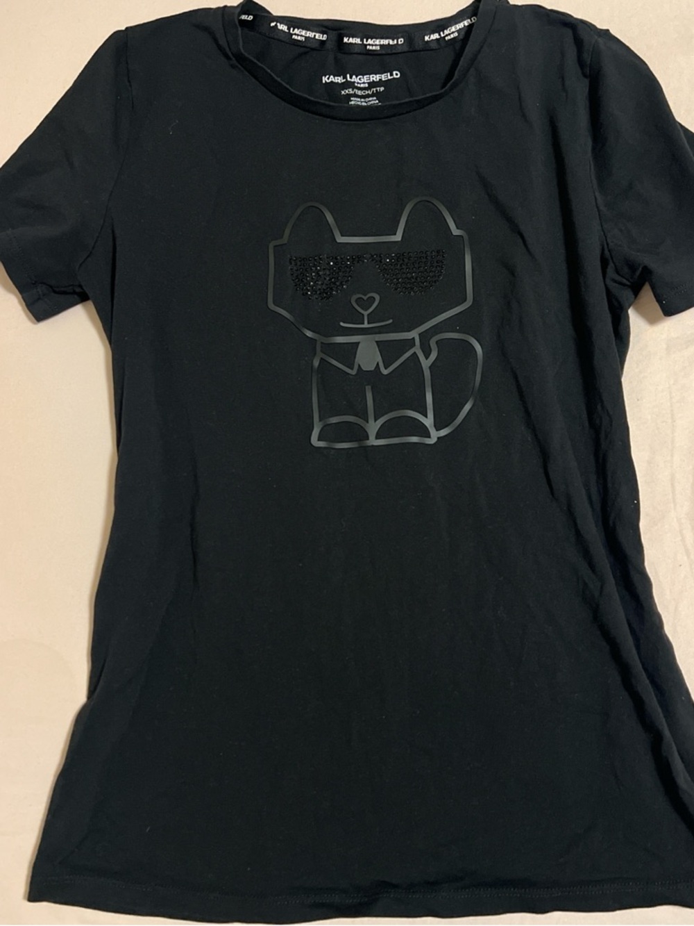 Karl Lagerfeld Black Graphic Cat Pet Tee